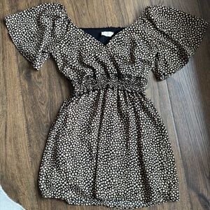 Altar'd State Black and Brown Patterned Dress